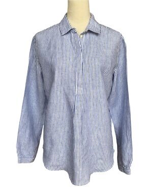 Treasure & Bond Beachy Coastal Striped Minimalist Linen Tunic NEW